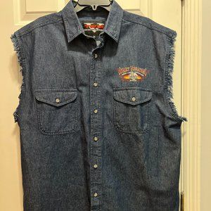 V twin 2X motorcycle apparel jean sleeveless shirt